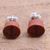 Wood stud earrings, 'Sanur Anchors' - Anchor Motif Sawo Wood Stud Earrings from Bali