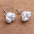 Bone stud earrings, 'Glorious Jepun' - Frangipani Flower Bone Stud Earrings from Bali (image 2b) thumbail