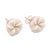 Bone stud earrings, 'Glorious Jepun' - Frangipani Flower Bone Stud Earrings from Bali