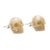 Bone stud earrings, 'Faces of Trunyan' - Hand-Carved Skull Bone Stud Earrings from Bali (image 2c) thumbail