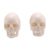 Bone stud earrings, 'Trunyan Skulls' - Skull-Shaped Bone Stud Earrings Crafted in Bali thumbail