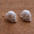 Bone stud earrings, 'Trunyan Skulls' - Skull-Shaped Bone Stud Earrings Crafted in Bali (image 2b) thumbail