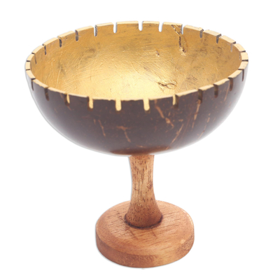 Coconut Shell and Albesia Wood Jewelry Stand from Bali