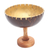Coconut shell jewelry stand, 'Golden Cup' - Coconut Shell and Albesia Wood Jewelry Stand from Bali