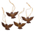 Coconut shell ornaments, 'Sacred Doves' (set of 4) - Coconut Shell Dove Ornaments from Bali (Set of 4)