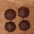 Kokosnussschalen-Ornamente, 'Tegalalang Sun' (4er-Set) - Handgefertigte Sonnen-Kokosnussschalen-Ornamente aus Bali (4er-Set)
