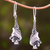 Sterling silver dangle earrings, 'Sleeping Bats' - Sterling Silver Bat Dangle Earrings from Bali (image 2) thumbail