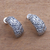 Sterling silver drop earrings, 'Prosperous Beauty' - Combination Finish Sterling Silver Drop Earrings from Bali (image 2c) thumbail