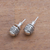 Sterling silver stud earrings, 'Stamp of Freedom' - Patterned Sterling Silver Stud Earrings from Bali (image 2b) thumbail