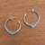 Sterling silver half-hoop earrings, 'Courage Textures' - Patterned Sterling Silver Half-Hoop Earrings from Bali