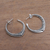 Sterling silver half-hoop earrings, 'Courage Textures' - Patterned Sterling Silver Half-Hoop Earrings from Bali (image 2b) thumbail