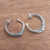 Sterling silver half-hoop earrings, 'Courage Textures' - Patterned Sterling Silver Half-Hoop Earrings from Bali (image 2c) thumbail