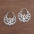 Sterling silver hoop earrings, 'Elegant Padma' (1 inch) - Sterling Silver Lotus Flower Hoop Earrings (1 inch) (image 2b) thumbail
