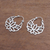 Sterling silver hoop earrings, 'Elegant Padma' (1 inch) - Sterling Silver Lotus Flower Hoop Earrings (1 inch) (image 2c) thumbail