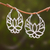 Sterling silver hoop earrings, 'Elegant Padma' (1.5 inch) - Sterling Silver Lotus Flower Hoop Earrings (1.5 inch) (image 2) thumbail