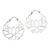 Aretes de aro de plata esterlina, (1.5 pulgadas) - Pendientes de aro de plata de ley con flor de loto (1,5 pulgadas)
