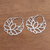 Sterling silver hoop earrings, 'Elegant Padma' (1.5 inch) - Sterling Silver Lotus Flower Hoop Earrings (1.5 inch) (image 2c) thumbail