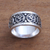 Men's sterling silver band ring, 'Blessed Omkara' - Men's Sterling Silver Om Band Ring from Bali (image 2b) thumbail