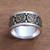 Men's sterling silver and brass band ring, 'Blessed Omkara' - Men's Sterling Silver and Brass Om Band Ring from Bali (image 2b) thumbail