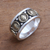 Men's sterling silver and brass band ring, 'Buddha Meditation' - Men's Sterling Silver and Brass Buddha Band Ring from Bali