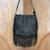 Leather shoulder bag, 'Black Java Stars' - Constellation Motif Leather Shoulder Bag in Black from Bali (image 2b) thumbail