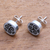 Bone stud earrings, 'Tribal Symmetry' - Spiral Motif Bone Stud Earrings from Bali (image 2c) thumbail
