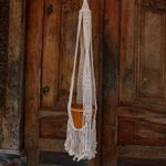 Cotton flower pot hanger, 'Tegalalang Plants' - Handwoven Single Cotton Flower Pot Hanger from Bali