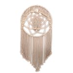 Cotton wall hanging, 'Dream Knot' - Circular Cotton Wall Hanging in Antique White from Bali