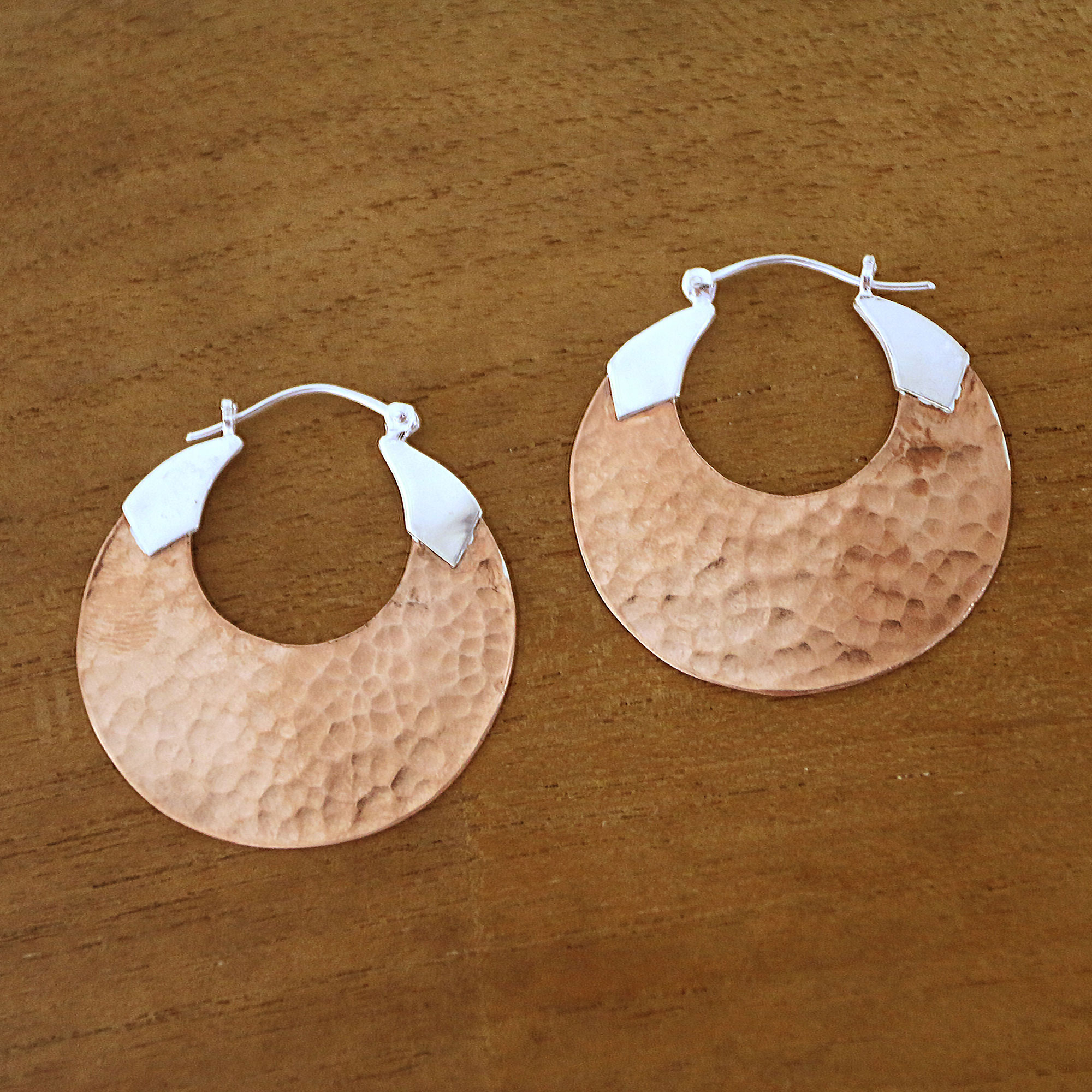 Hammered Gold Moon Earring Hangers (Pair)