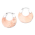 18k rose gold-plated copper hoop earrings, 'Radiant Reflections' - 18K Rose Gold Plated Hammered Copper Hoop Earrings (image 2a) thumbail