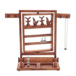 Wood jewelry stand, 'Serene Forest in Brown' - Floral Jempinis Wood Jewelry Stand in Brown from Bali