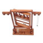 Wood jewelry stand, 'Serene Forest in Brown' - Floral Jempinis Wood Jewelry Stand in Brown from Bali