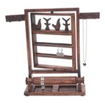 Wood jewelry stand, 'Serene Forest in Dark Brown' - Floral Jempinis Wood Jewelry Stand in Dark Brown from Bali