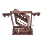 Wood jewelry stand, 'Serene Forest in Dark Brown' - Floral Jempinis Wood Jewelry Stand in Dark Brown from Bali