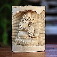 Wood sculpture, 'Ganesha's Power' - Hand-Carved Wood Ganesha Sculpture from Bali
