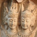 Wood sculpture, 'Famous Hindus' - Hand-Carved Wood Rama and Sita Sculpture from Bali