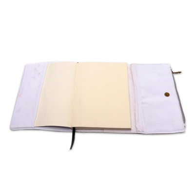 Diario de algodón, 'Dove Grey Fireworks' - Diario de algodón con impresión moderna elaborado en Java