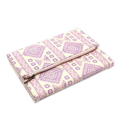Cotton journal, 'Lovely Geometry' - Geometric Print Cotton Journal from Java