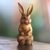Wood sculpture, 'Cute Bunny in Brown' - Signed Wood Bunny Sculpture in Brown from Bali (image 2) thumbail