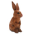 Wood sculpture, 'Cute Bunny in Brown' - Signed Wood Bunny Sculpture in Brown from Bali thumbail