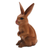 Wood sculpture, 'Cute Bunny in Brown' - Signed Wood Bunny Sculpture in Brown from Bali (image 2d) thumbail
