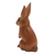 Wood sculpture, 'Cute Bunny in Brown' - Signed Wood Bunny Sculpture in Brown from Bali (image 2e) thumbail