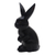 Wood sculpture, 'Cute Bunny in Black' - Signed Wood Bunny Sculpture in Black from Bali (image 2a) thumbail