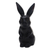 Wood sculpture, 'Cute Bunny in Black' - Signed Wood Bunny Sculpture in Black from Bali (image 2c) thumbail