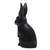 Wood sculpture, 'Cute Bunny in Black' - Signed Wood Bunny Sculpture in Black from Bali (image 2e) thumbail