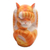 Wood sculpture, 'Flexible Cat in Orange' - Signed Wood Sculpture of a Flexible Cat in Orange from Bali (image 2d) thumbail