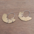 Brass hoop earrings, 'Modern Bali' - Modern Brass Hoop Earrings from Bali (image 2b) thumbail