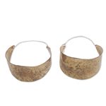 Brass hoop earrings, 'Balinese Classic' - Modern Brass Hoop Earrings Crafted in Bali
