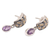 Gold accented amethyst dangle earrings, 'Padi Glisten' - Gold Accented Amethyst Dangle Earrings from Bali