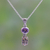 Gold accented amethyst pendant necklace, 'Padi Glisten' - Gold Accented Amethyst Pendant Necklace from Bali (image 2) thumbail